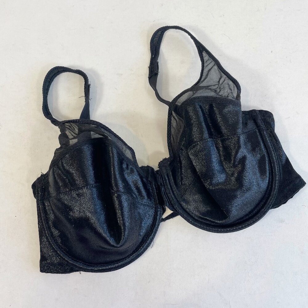 Wonderbra Underwired Push-Up Bra Black 32D Womens Lightly Lined Vintage Lingerie